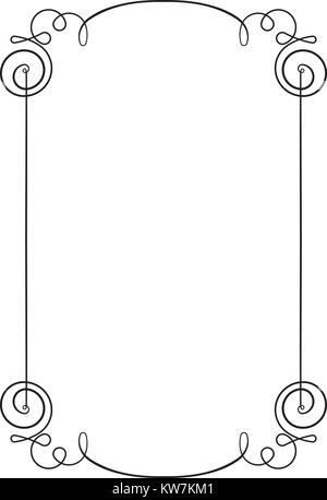 Vintage black very thin, simple, elegant frame with empty place for your text or other design, vector illustration. Stock Vector