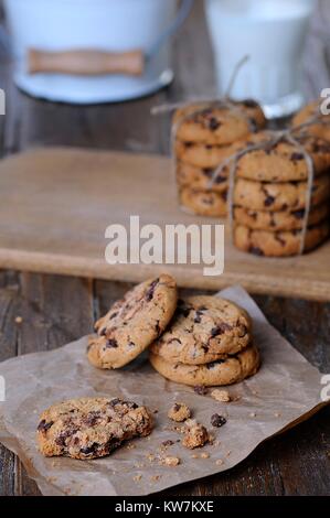 Homemade cookies on wooden table in the kitchen Stock Photo