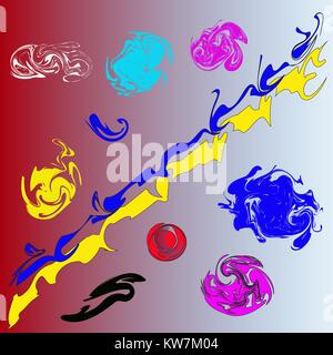 Abstract patterns of various colors of arbitrary shape. Stock Vector