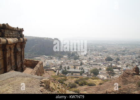 View of and from badami caves, karnataka, India Stock Photo