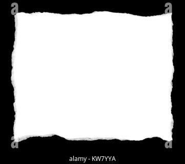 Torn Paper square shape isolated on a black background Stock Photo