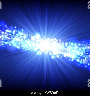 Blue abstract lights background Stock Vector