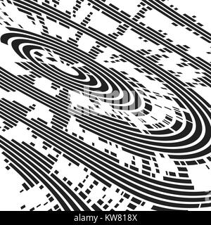 concentric black dashed circles. abstract geometric background Stock Vector