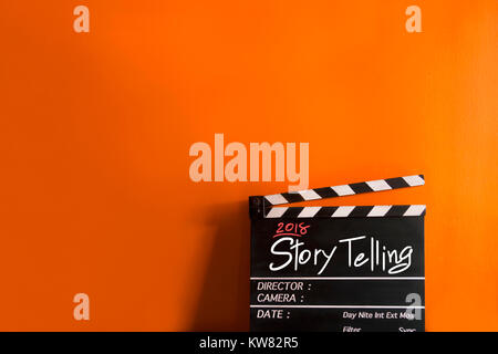 2018 story telling film slate cinema production Stock Photo