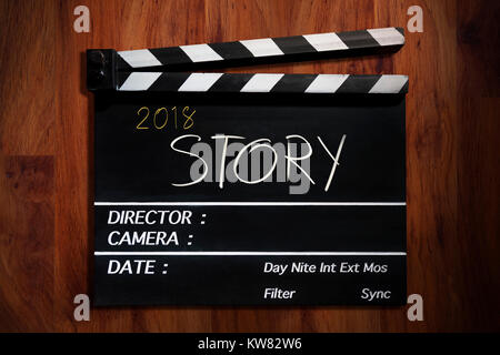 2018 story film slate cinema production Stock Photo