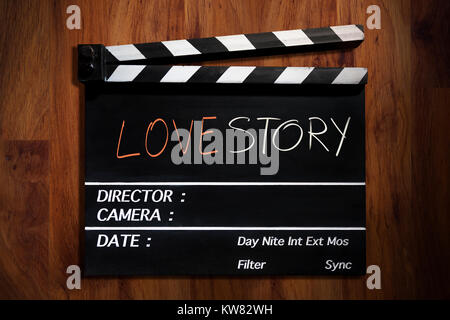 love story film slate cinema production Stock Photo