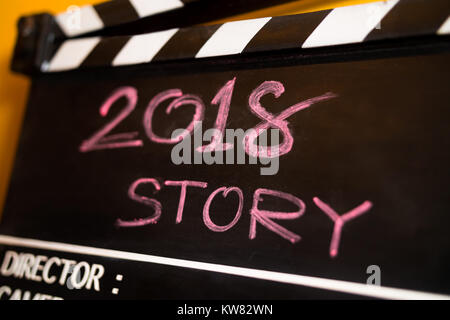 2018 story film slate cinema production Stock Photo