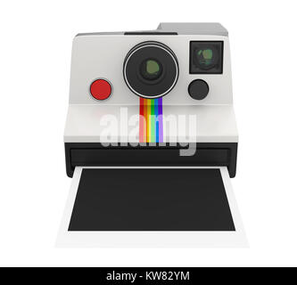 Vintage Instant Camera Isolated Stock Photo