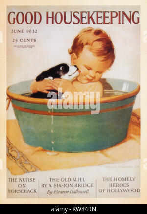 US Vintage Poster Card printed during World War Ⅱ. - Good Housekeeping Stock Photo