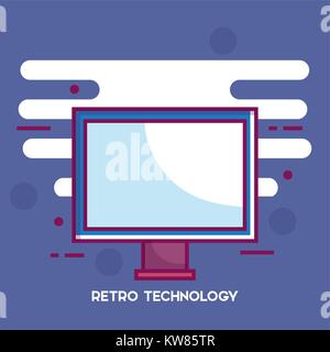 retro monitor computer technology Stock Vector