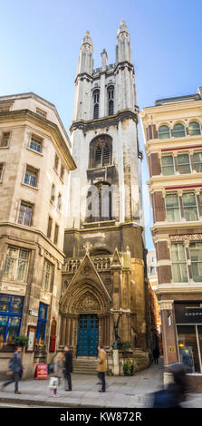 St Michael Cornhill, church by Sir Christopher Wren & Nicholas Hawksmoor, later embellished by Sir George Gilbert Scott and Herbert Williams Stock Photo