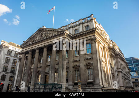 Mansion House, City of London, by George Dance the Elder, official residence of the Lord Mayor of London. Stock Photo