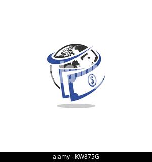 globe cash vector logo Stock Vector