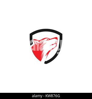 dog head shield vector logo Stock Vector