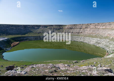 Sinkholes around Konya province of Turkey Stock Photo