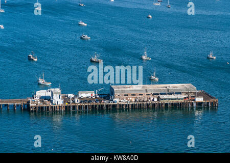 The Harford Pier was built in 1878 by John Harford and is one of the last piers that the public can still drive a car on. The pier is 1,320-foot-long. Stock Photo