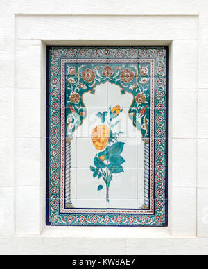Ancient Ottoman patterned tile composition 	 Stock Photo