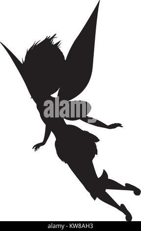 Fairy silhouette, Vector illustration Stock Vector