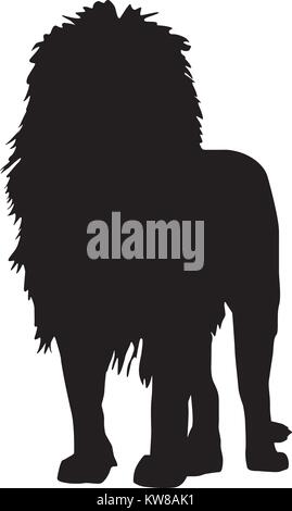 Lion silhouette, Vector illustration Stock Vector