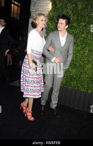 NEW YORK, NY - APRIL 18: Aimee Mullins, Rupert Friend attends the 11th Annual Chanel Tribeca Film Festival Artists Dinner at Balthazar on April 18, 2016 in New York City.  People:  Aimee Mullins, Rupert Friend Stock Photo