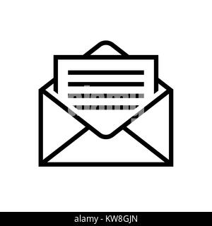 Mail icons Letter in envelope Mail delivery symbol Stock Vector