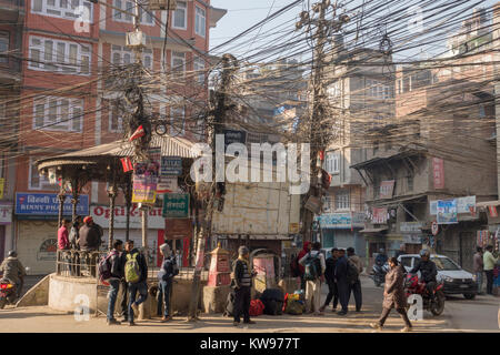 People in Kathmandu street scene, Nepal Stock Photo