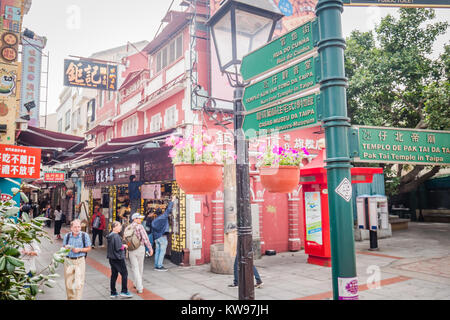 macau taipa shopping street rua do cunha Stock Photo