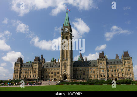 The House of Commons and Centre Block of the Parliament Buildings in Ottawa Ontario, Canada. Stock Photo