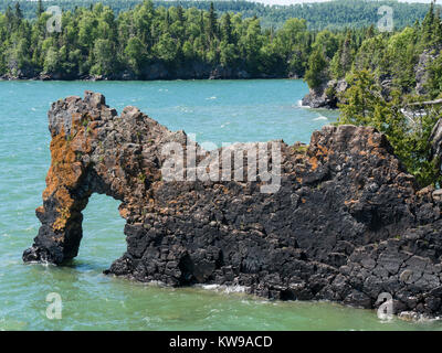 Sea Lion formation, Lake Superior, Sleeping Giant Provincial Park, Ontario, Canada. Stock Photo