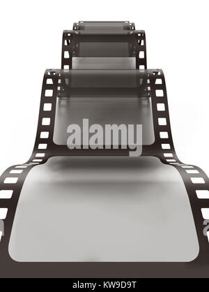 Vintage film strip isolated on white background. 3D illustration. Stock Photo