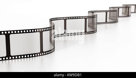 Vintage film strip isolated on white background. 3D illustration. Stock Photo