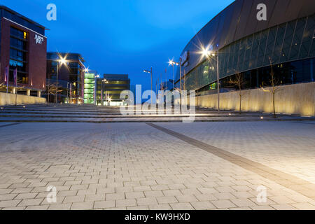 Liverpool, Merseyside, UK - February 20, 2009: Echo Arena in Kings Dock Liverpool at Night Stock Photo