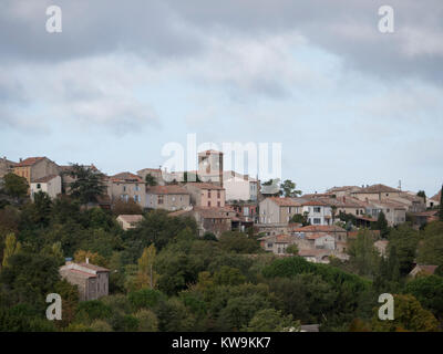 french hilltop village of Bellegarde-du-Razes in Languedoc Stock Photo