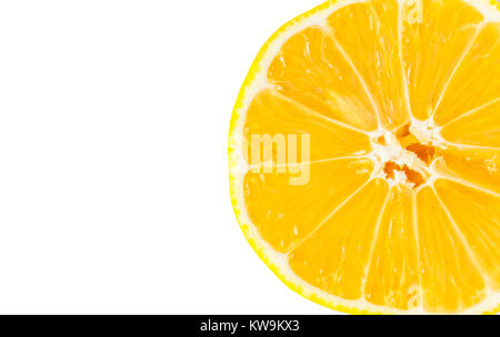 Close up of sliced sweet lemon on white background Stock Photo