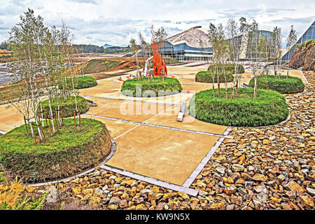 Citade da Cultura de Galicia (City of Culture), Monte Gaias, Santiago de Compostela, Galicia, Spain Stock Photo