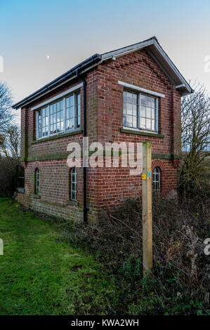 Former signal box, Hudson Way Rail Trail on the route of former York to Beverley railway, Kiplingcotes, East Riding, Yorkshire, England. Stock Photo