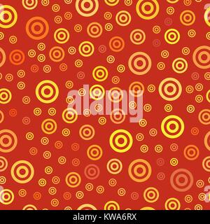 bright colored vector seamless pattern with chaotic double circles Stock Vector