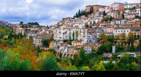 Imprpessive Loreto Aprutino village,panoramic view,Abruzzo,Italy. Stock Photo