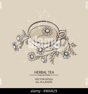 cup of camomile tea Stock Vector