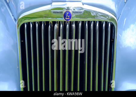Sunbeam classic car radiator grill with emblem Stock Photo