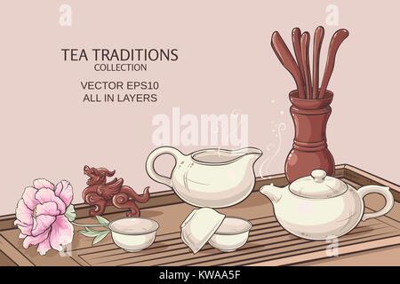 tea ceremony illustration Stock Vector