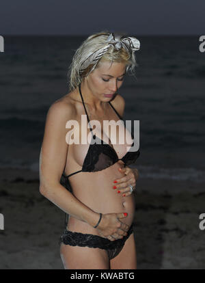 MIAMI, FL - FEBRUARY 10: (EXCLUSIVE COVERAGE) Tragedy has struck the Lamas family -- Lorenzo Lamas' daughter Shayne (famous for her stint on 'The Bachelor') has just lost her baby from a freak pregnancy complication ... and she's in a coma. TMZ broke the story last month -- Shayne and her husband Nik Richie (founder of TheDirty.com) were pregnant with their second child.  Shayne was 16 weeks along. But Sunday, at 7:35pm, law enforcement sources tell us paramedics were called and rushed to Nik and Shayne's OC home after Shayne collapsed. She was taken to the hospital. When Shayne arrived, docto Stock Photo