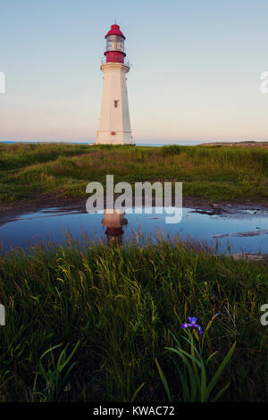 Low Point Lighthouse in Nova Scotia. Nova Scotia, Canada. Stock Photo