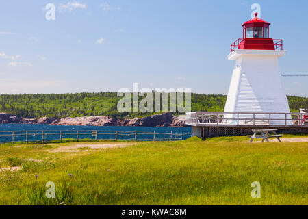 Neils Harbour Lighthouse in Nova Scotia. Nova Scotia, Canada. Stock Photo