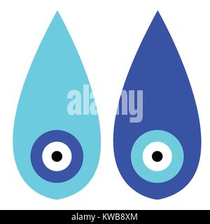 two evil eyes vector set with drop shape Stock Vector