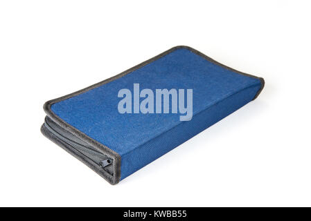 Case with zip for paper and pen on the white background Stock Photo