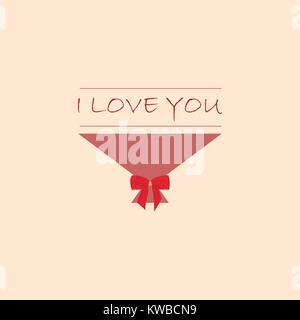 Greeting card with Valentine's Day. A declaration of love. I love you. Stock Vector