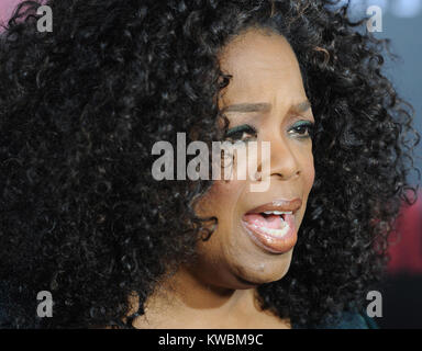 NEW YORK, NY - DECEMBER 14:Oprah Winfrey attends the 'Selma' New York Premiere at the Ziegfeld Theater on December 14, 2014 in New York City  People:  Oprah Winfrey Stock Photo