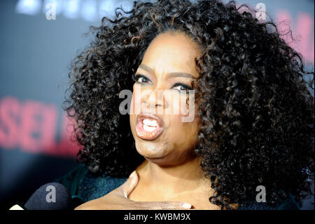 NEW YORK, NY - DECEMBER 14:Oprah Winfrey attends the 'Selma' New York Premiere at the Ziegfeld Theater on December 14, 2014 in New York City  People:  Oprah Winfrey Stock Photo