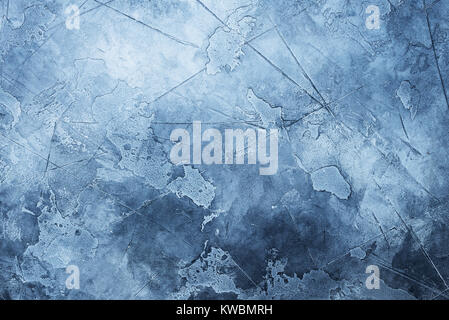 Blue concrete background. Design mock up. Horizontal view copy space for text Stock Photo
